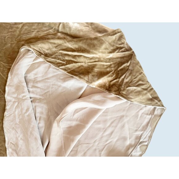 POLO Ralph Lauren Gold Tan Crushed Velvet Maxi Midi Skirt Size 8 - Picture 4 of 7